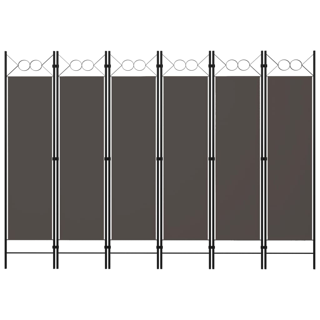 Romdeler med 6 paneler antrasitt 240x180 cm