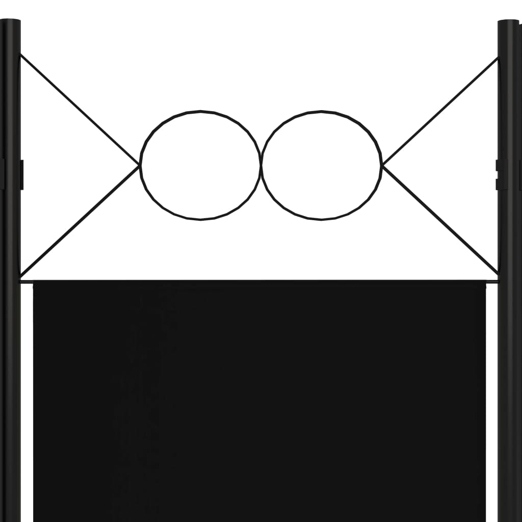 Romdeler med 6 paneler svart 240x180 cm