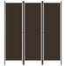 Romdeler 3 paneler brun 150x180 cm