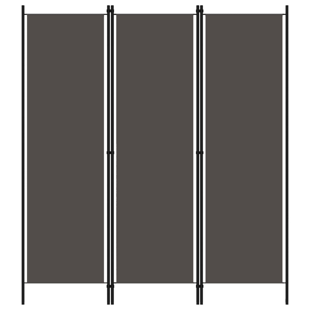 Romdeler 3 paneler antrasitt 150x180cm
