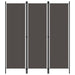 Romdeler 3 paneler antrasitt 150x180cm