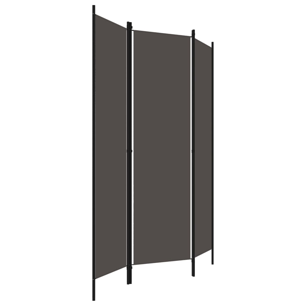Romdeler 3 paneler antrasitt 150x180cm