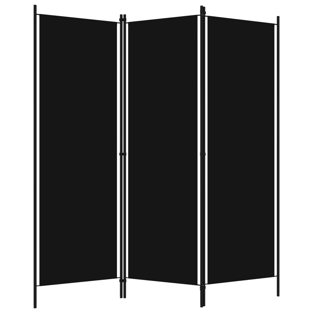 Romdeler 3 paneler svart 150x180 cm
