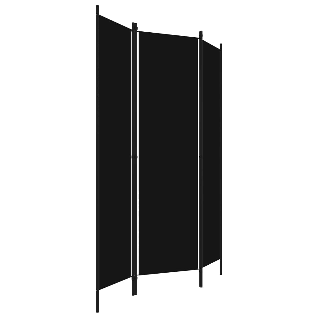 Romdeler 3 paneler svart 150x180 cm