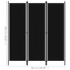 Romdeler 3 paneler svart 150x180 cm