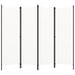 Romdeler 4 paneler hvit 200x180 cm