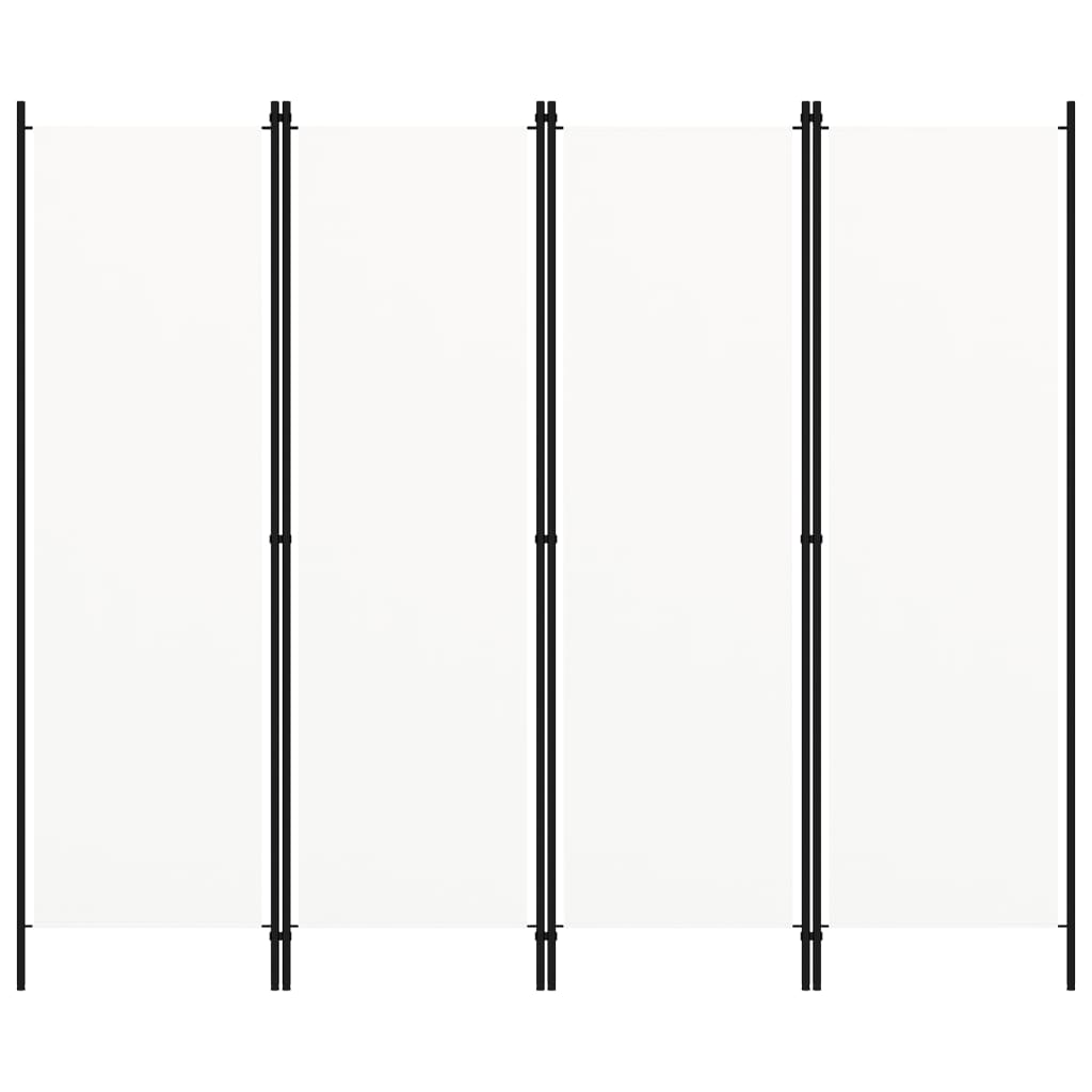 Romdeler 4 paneler hvit 200x180 cm