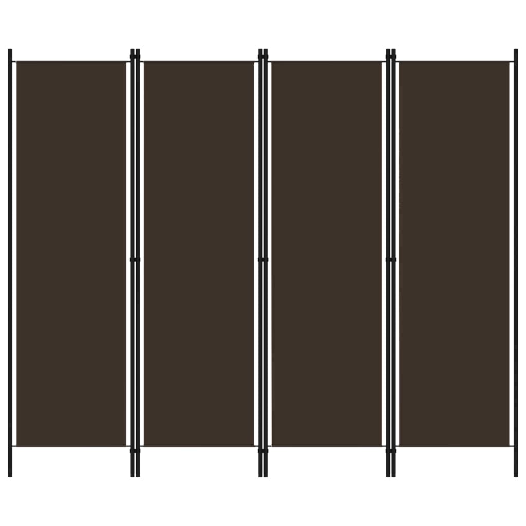 Romdeler 4 paneler brun 200x180 cm