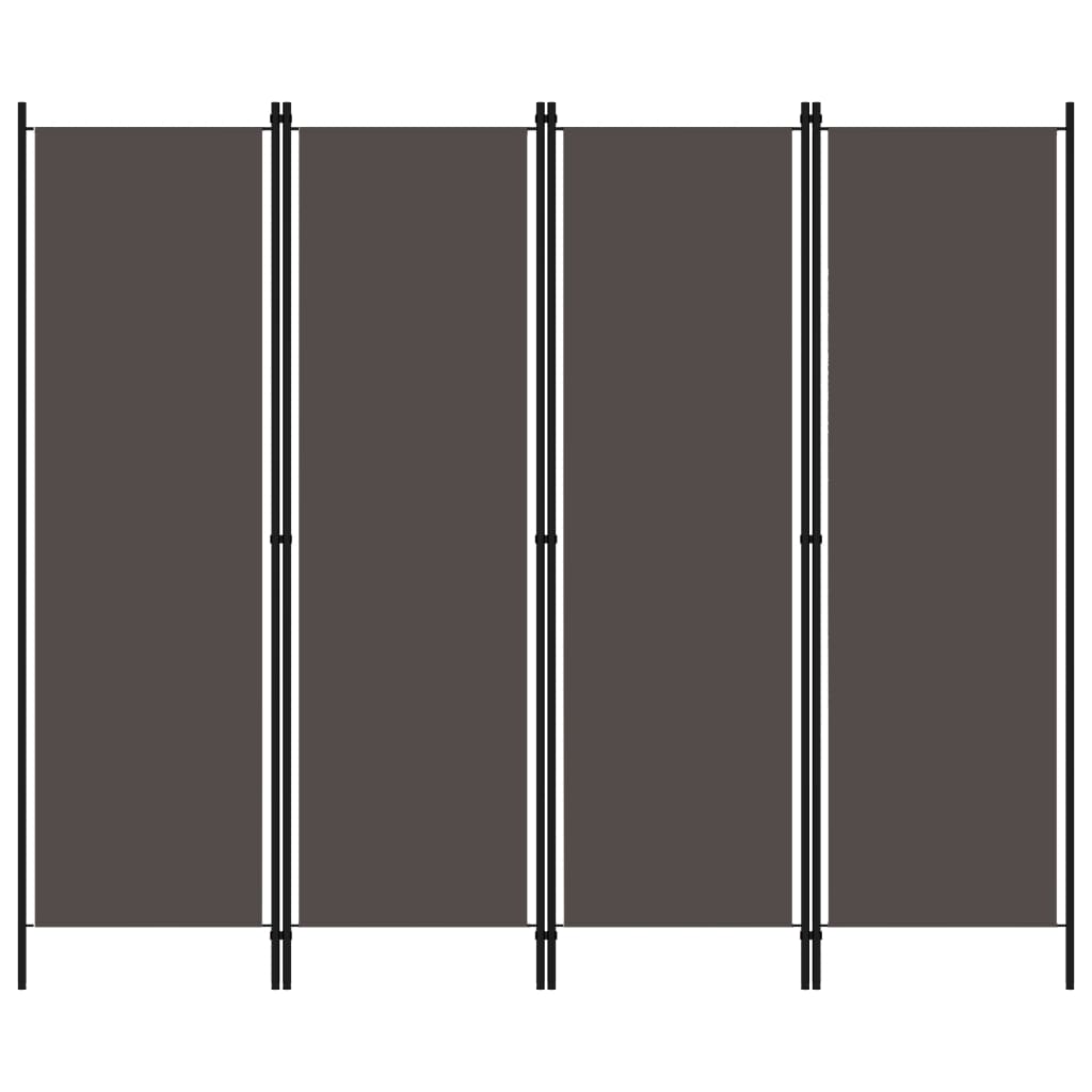 Romdeler 4 paneler antrasitt 200x180 cm