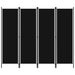 Romdeler 4 paneler svart 200x180 cm