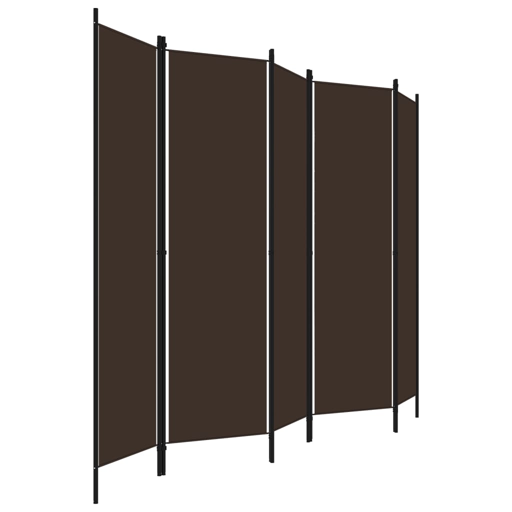 Romdeler med 5 paneler brun 250x180 cm