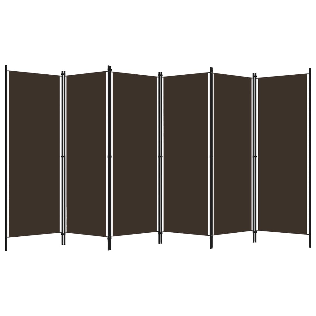 Romdeler med 6 paneler brun 300x180 cm