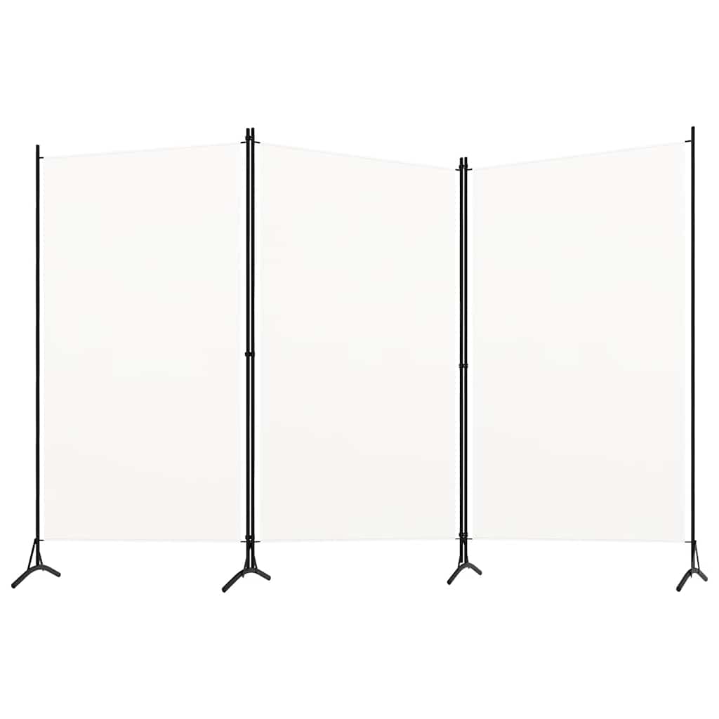 Romdeler 3 paneler hvit 260x180 cm stoff