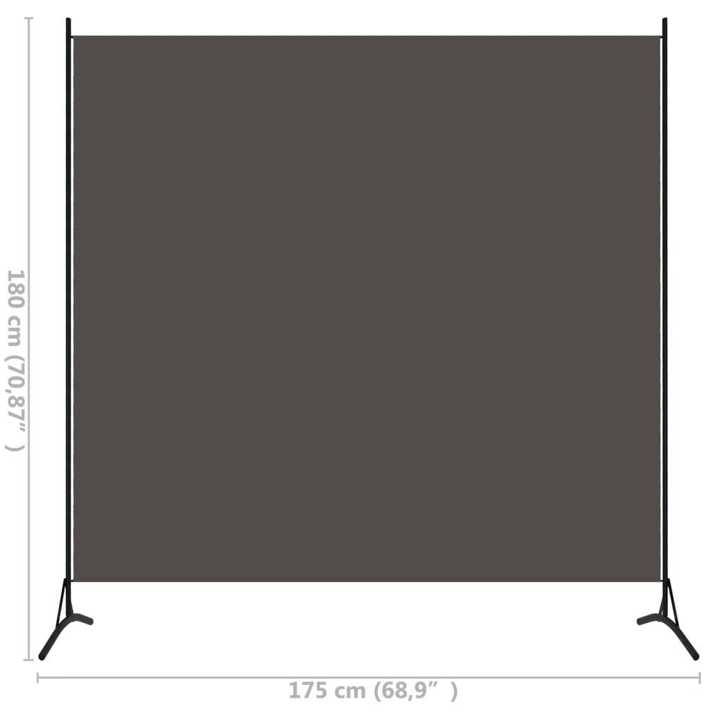 Romdeler antrasitt 175x180 cm stoff