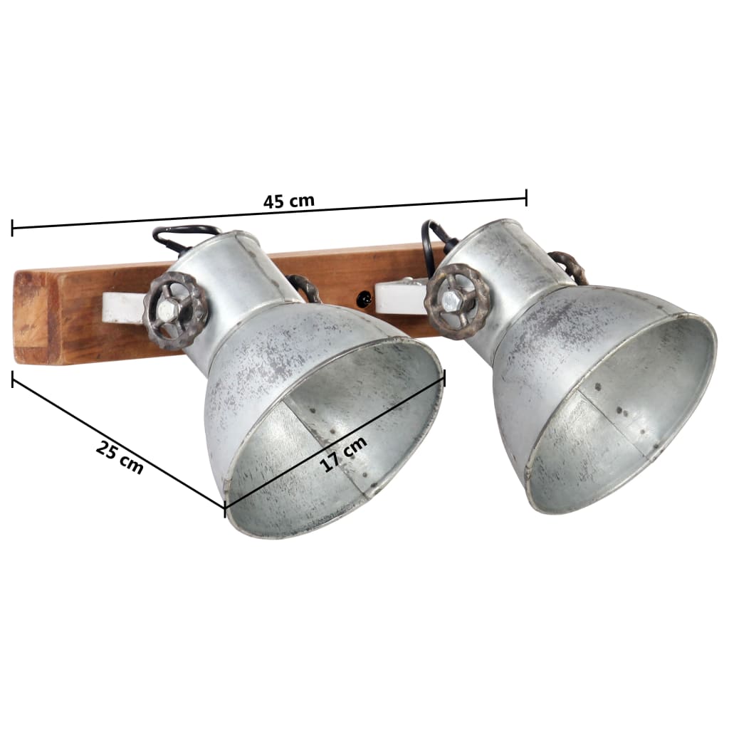 Industriell vegglampe sølv 45x25 cm E27