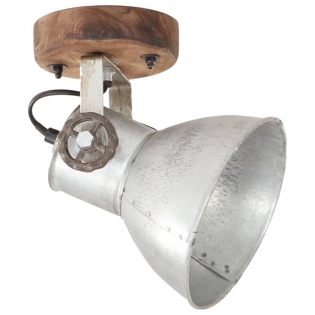 Industrielle vegg-/taklamper 2 stk sølv 20x25 cm E27
