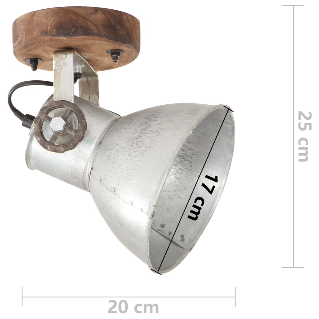 Industrielle vegg-/taklamper 2 stk sølv 20x25 cm E27