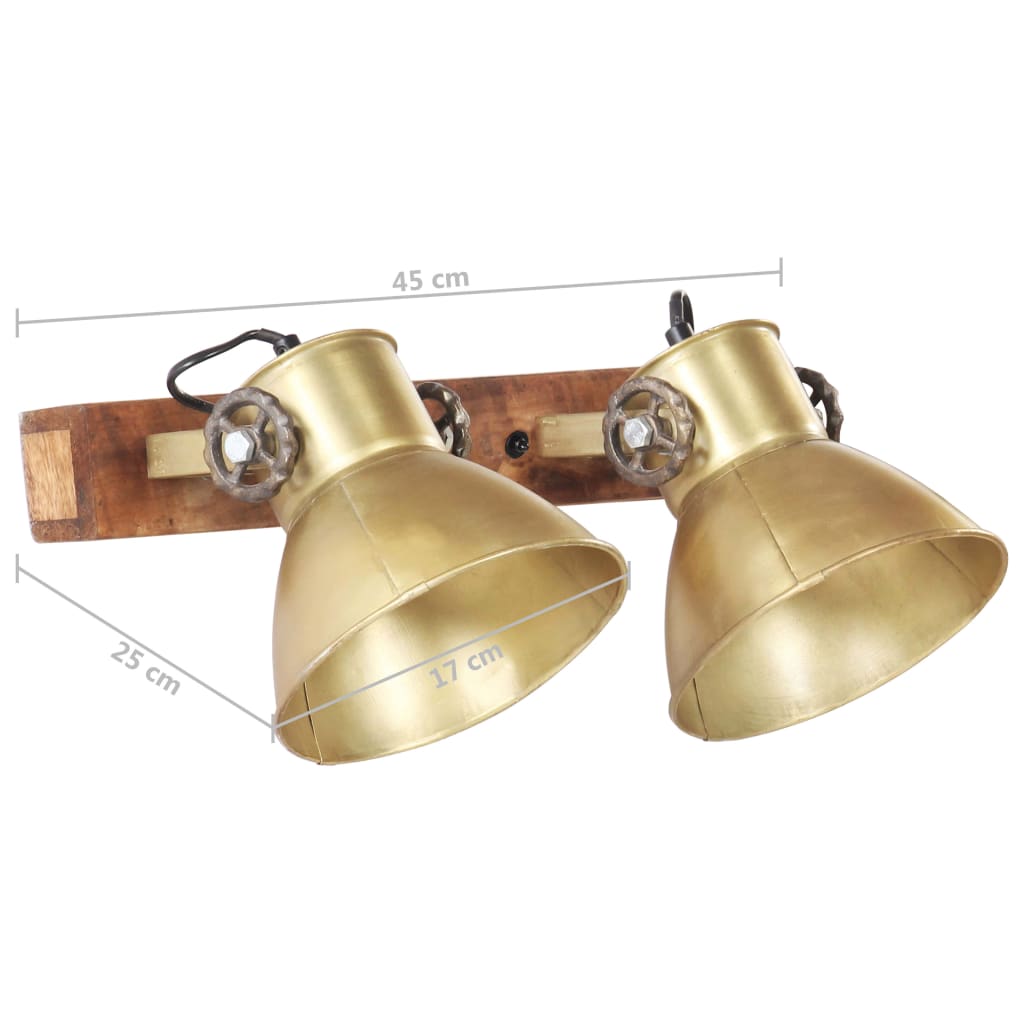 Industriell vegglampe messing 45x25 cm E27