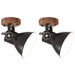 Industrielle vegg-/taklamper 2 stk svart 20x25 cm E27