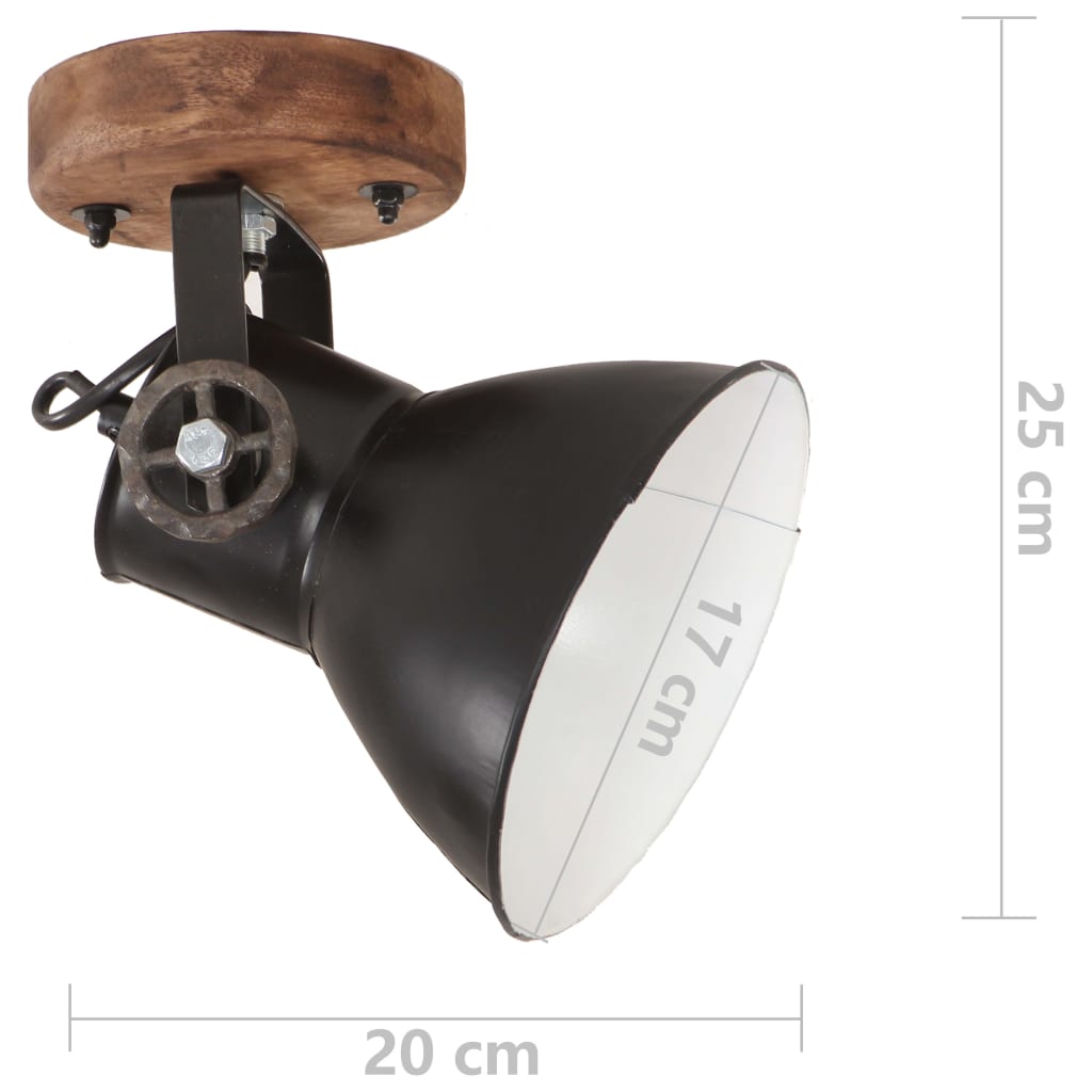Industrielle vegg-/taklamper 2 stk svart 20x25 cm E27