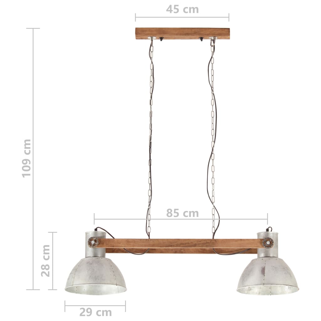 Industriell hengelampe 25 W sølv 109 cm E27