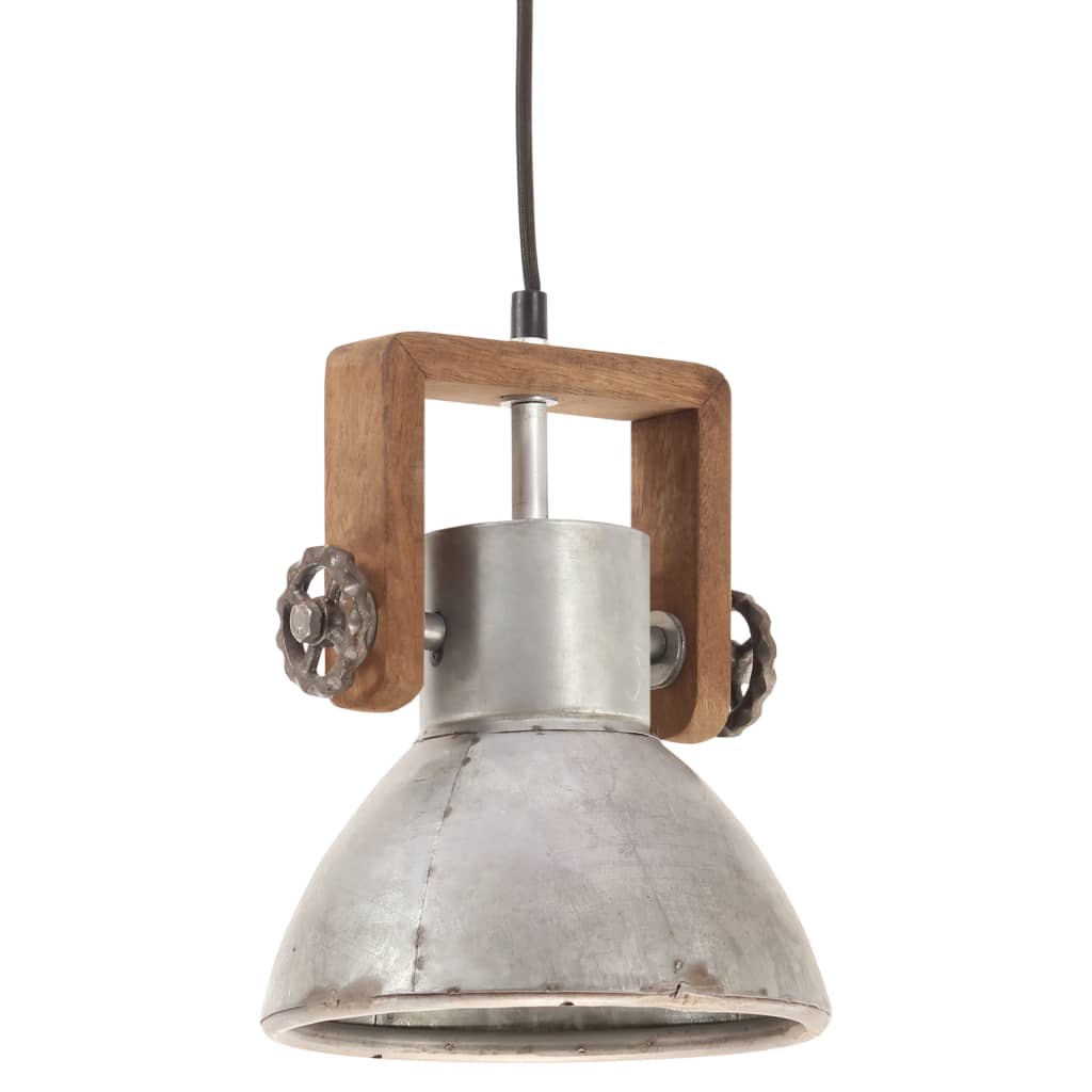 Industriell hengelampe 25 W sølv rund 19 cm E27
