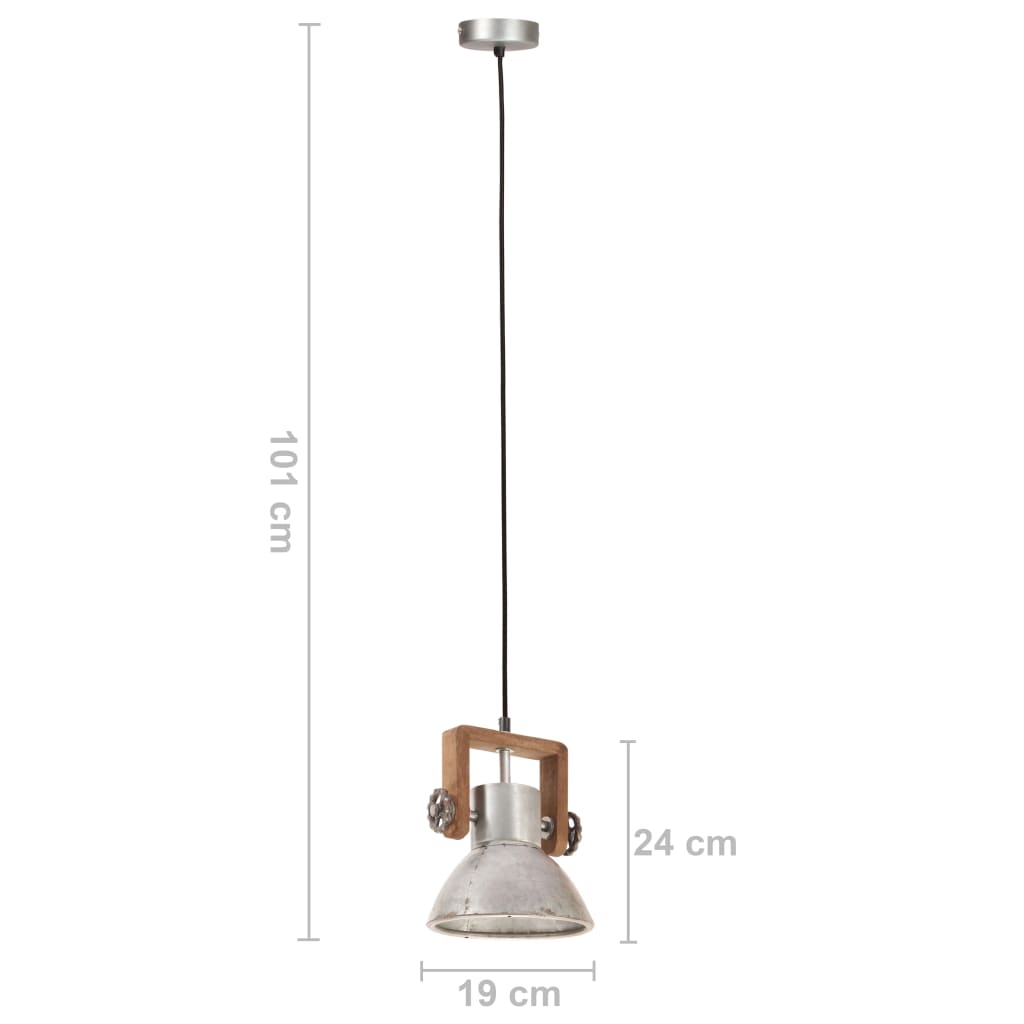 Industriell hengelampe 25 W sølv rund 19 cm E27