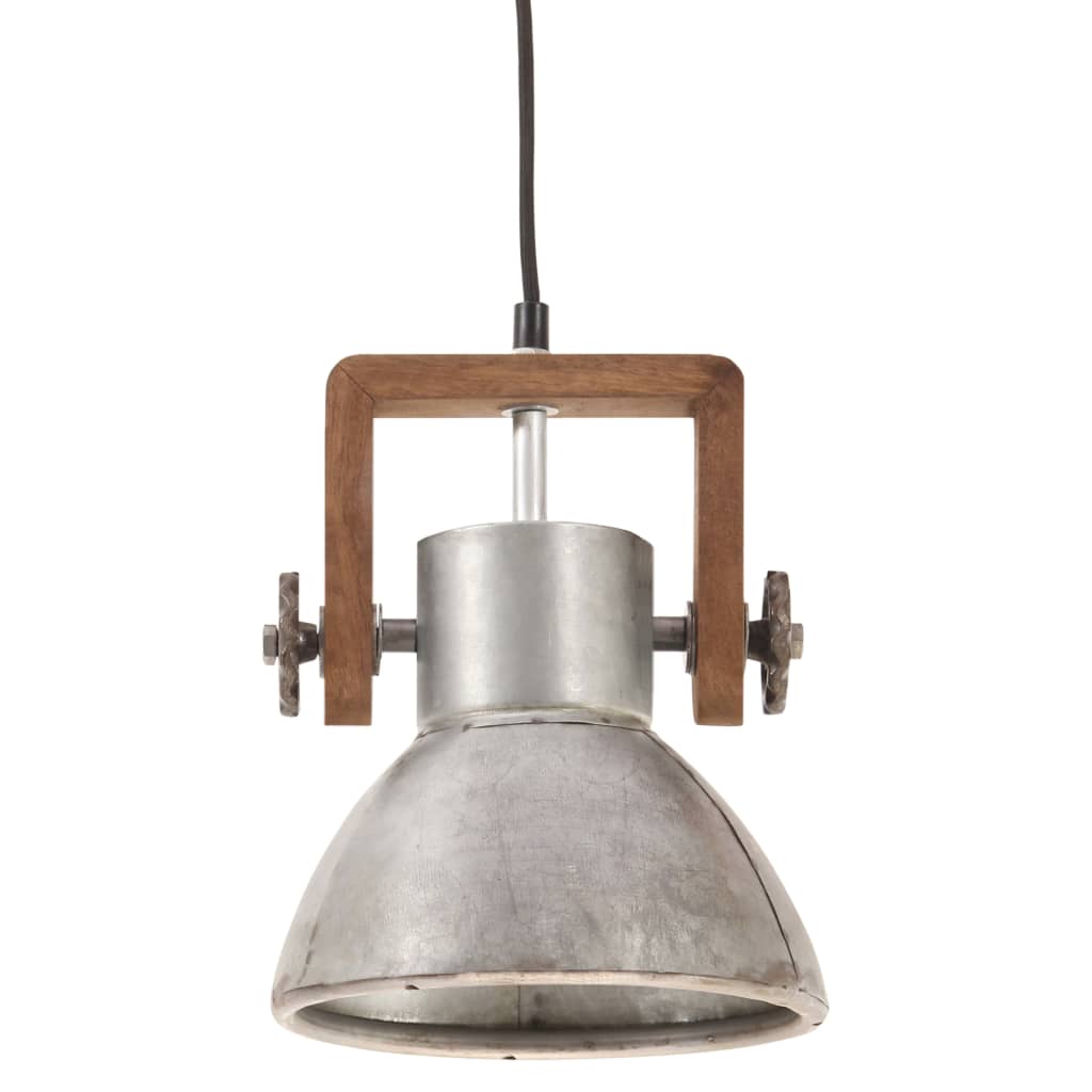 Industriell hengelampe 25 W sølv rund 19 cm E27