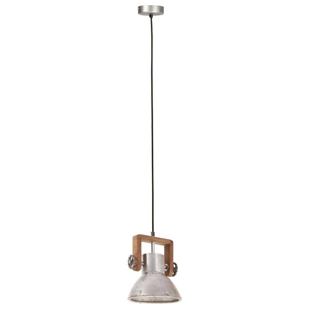 Industriell hengelampe 25 W sølv rund 19 cm E27