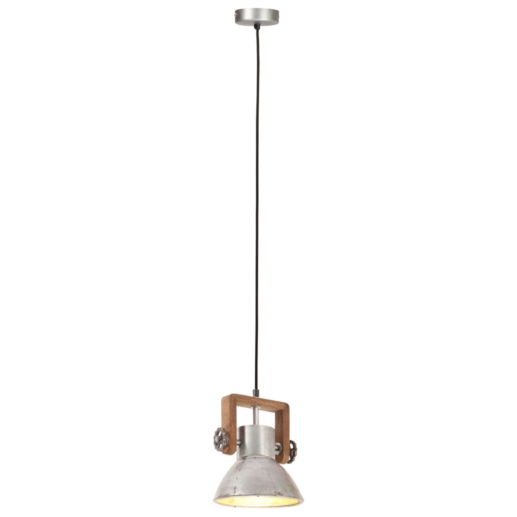 Industriell hengelampe 25 W sølv rund 19 cm E27