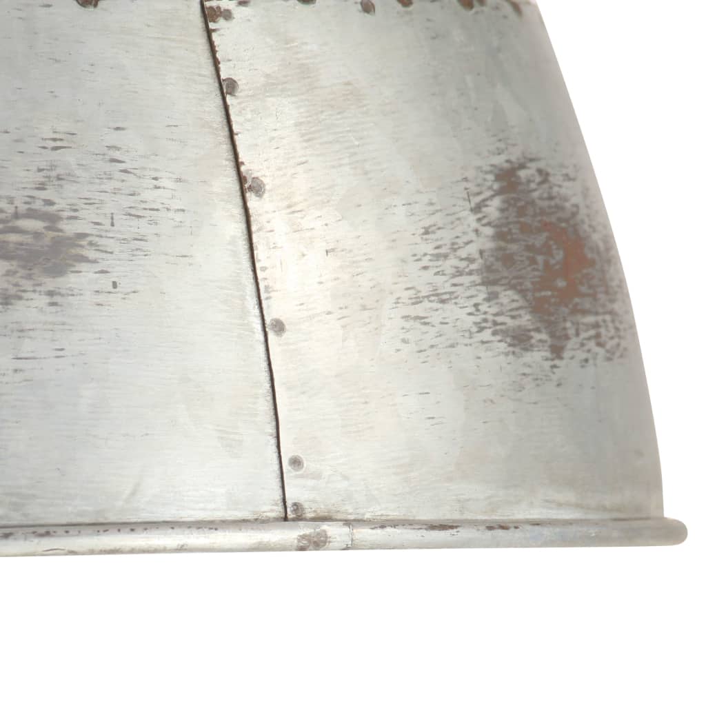Industriell vintage hengelampe 25 W sølv rund 31 cm E27