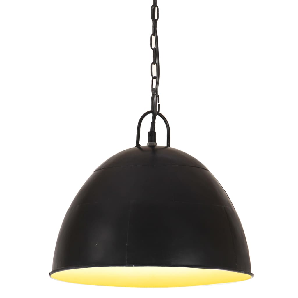 Industriell vintage hengelampe 25 W svart rund 31 cm E27