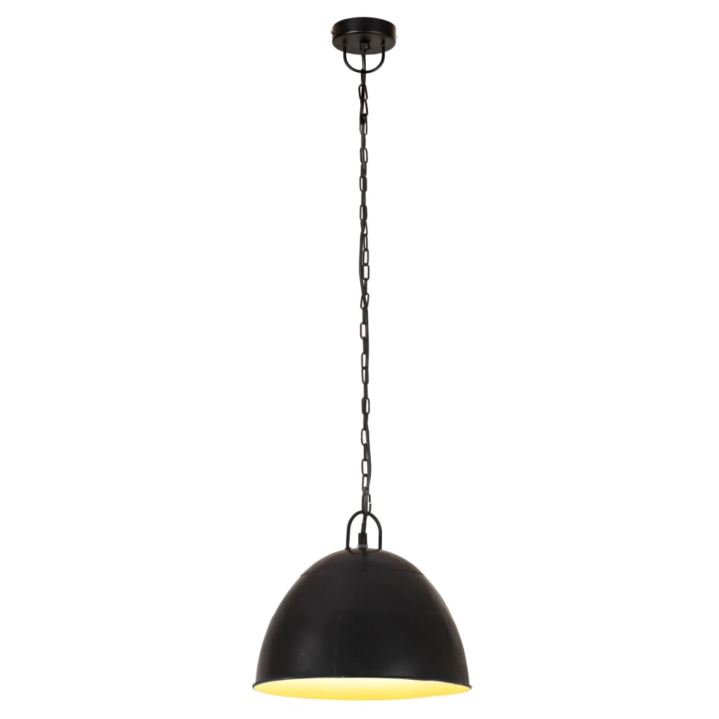 Industriell vintage hengelampe 25 W svart rund 31 cm E27