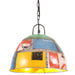 Industriell vintage hengelampe 25 W flerfarget rund 31 cm E27