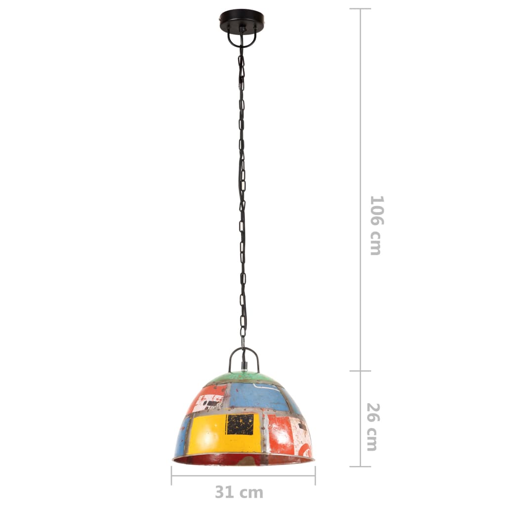 Industriell vintage hengelampe 25 W flerfarget rund 31 cm E27