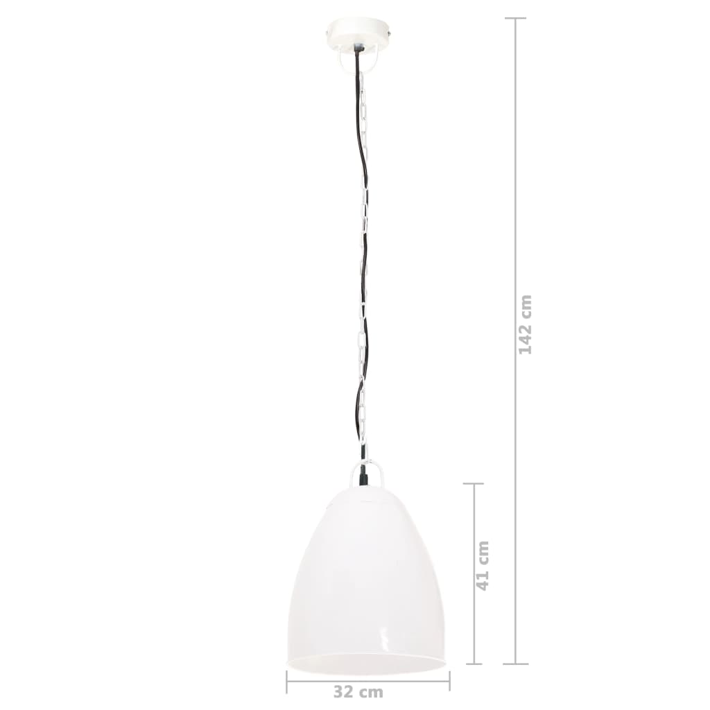 Industriell hengelampe 25 W hvit rund 32 cm E27