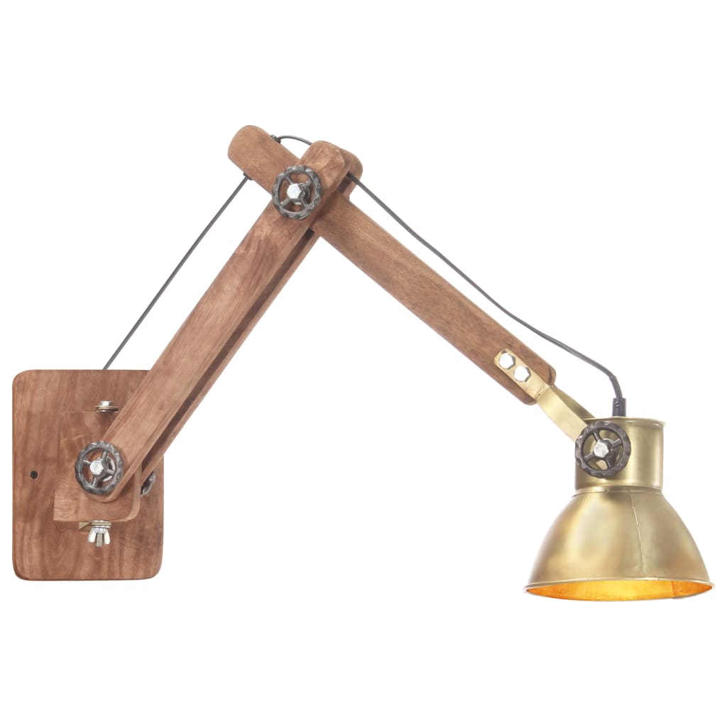 Vegglampe i industriell stil messing rund E27