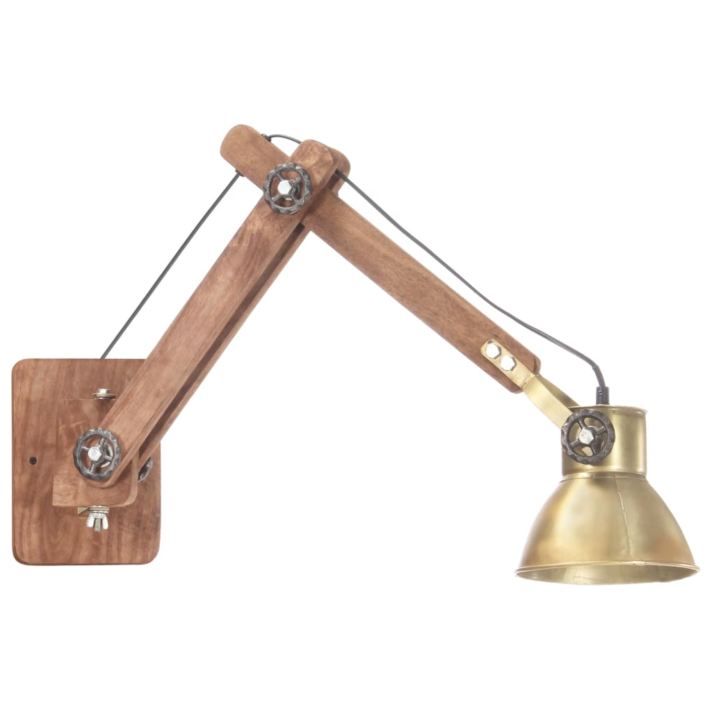 Vegglampe i industriell stil messing rund E27