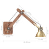 Vegglampe i industriell stil messing rund E27