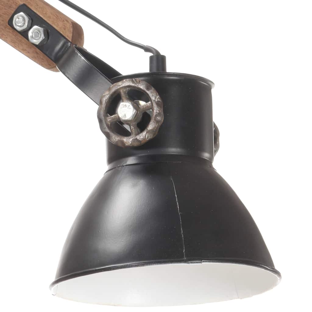 Vegglampe i industriell stil svart rund E27