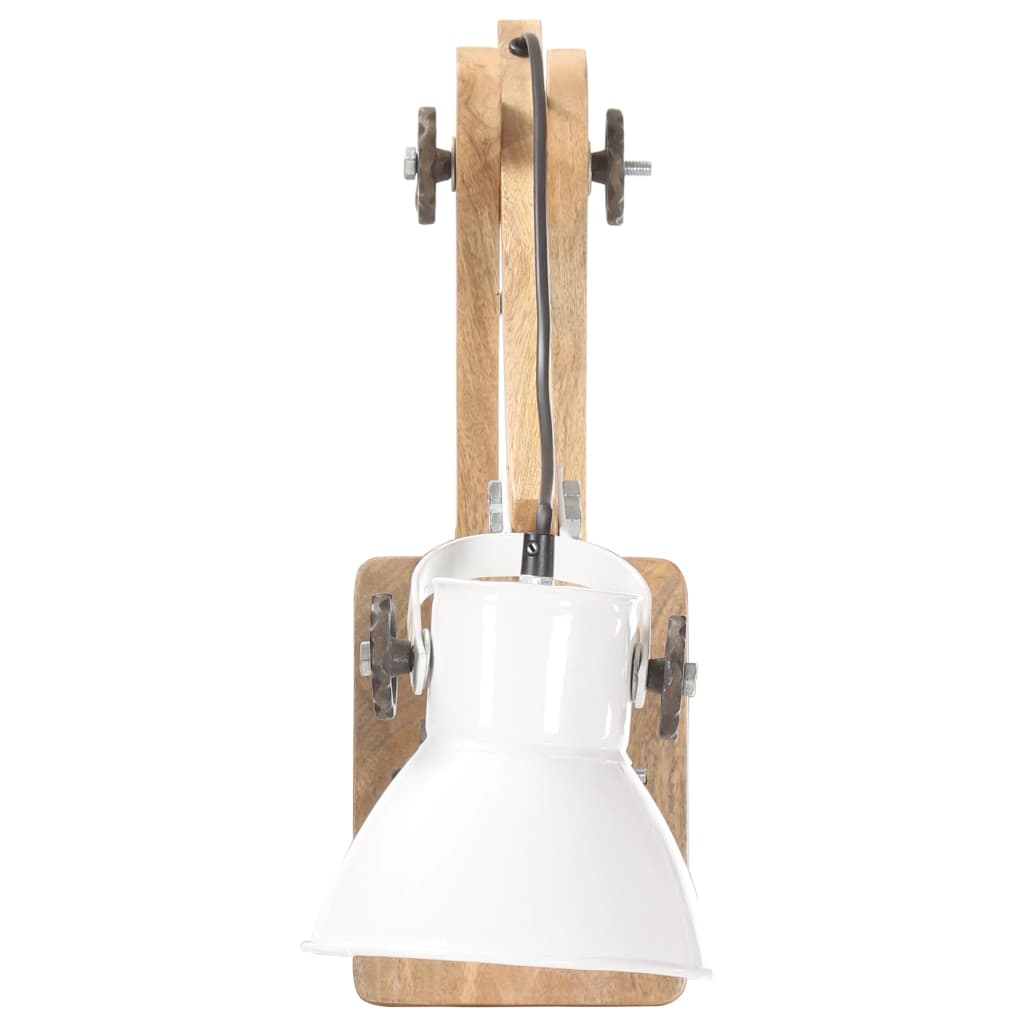 Vegglampe i industriell stil hvit rund E27
