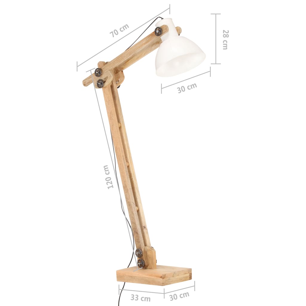 Gulvlampe hvit heltre mango E27