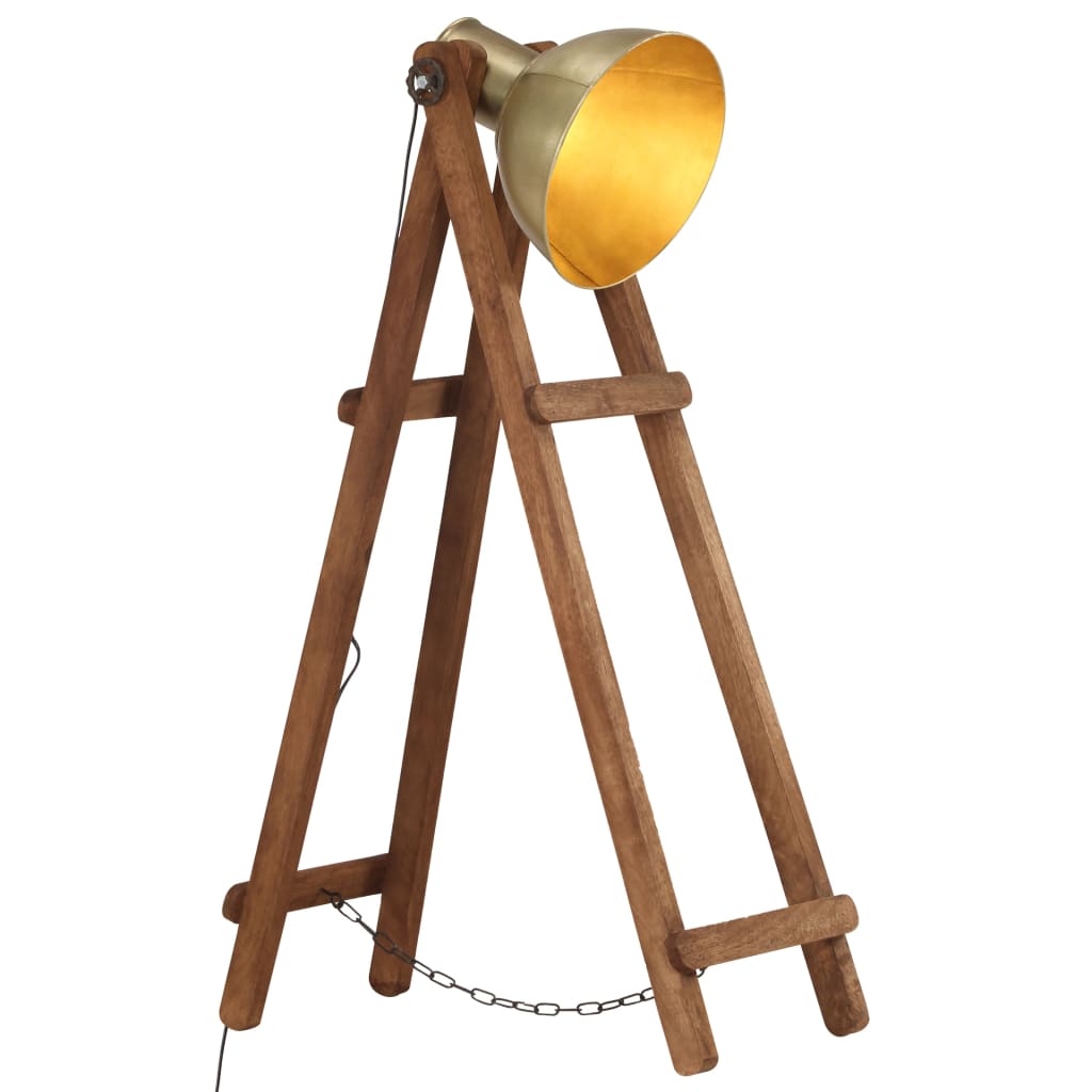 Gulvlampe messing E27 heltre mango