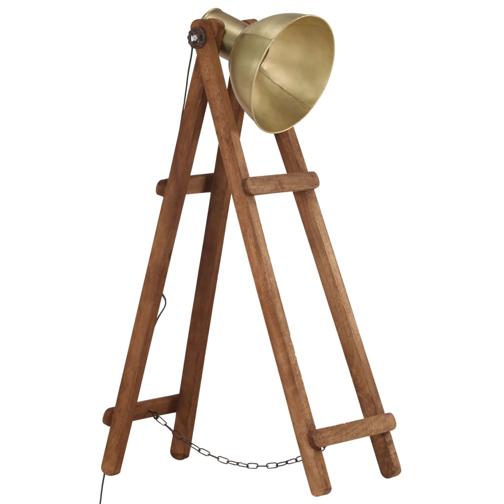 Gulvlampe messing E27 heltre mango