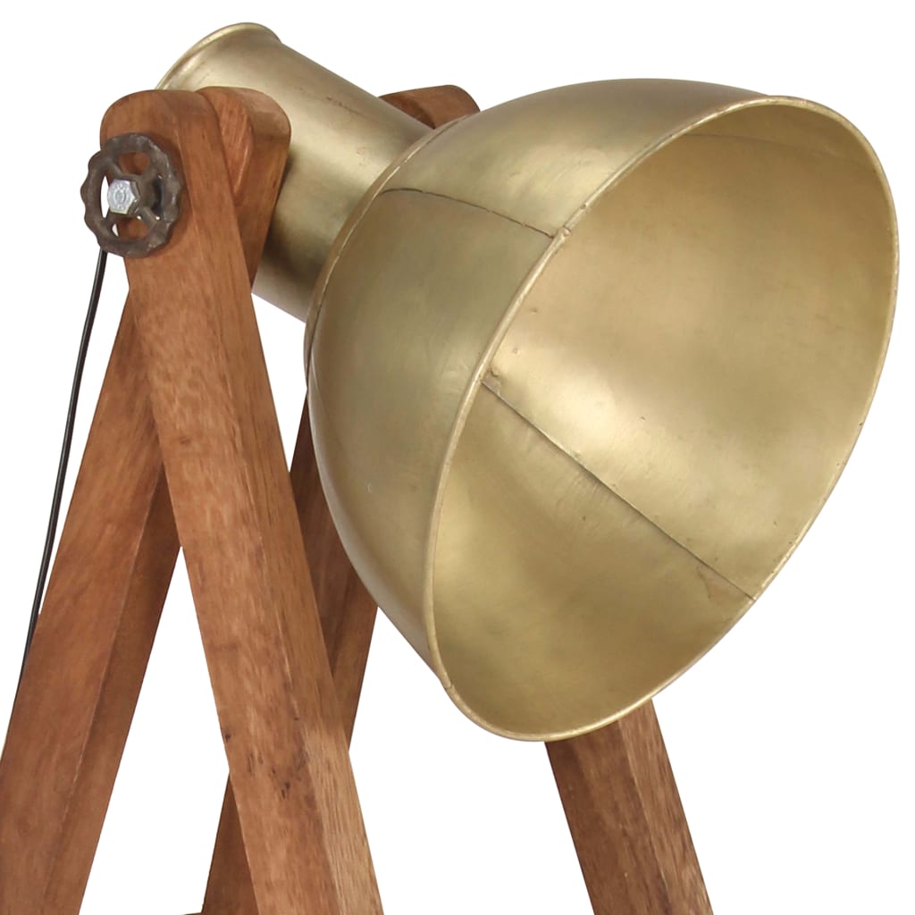 Gulvlampe messing E27 heltre mango