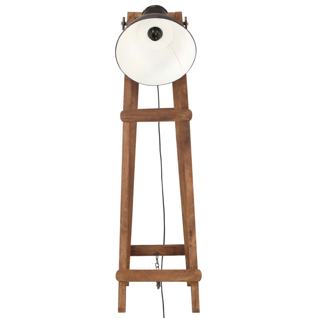 Gulvlampe svart E27 heltre mango