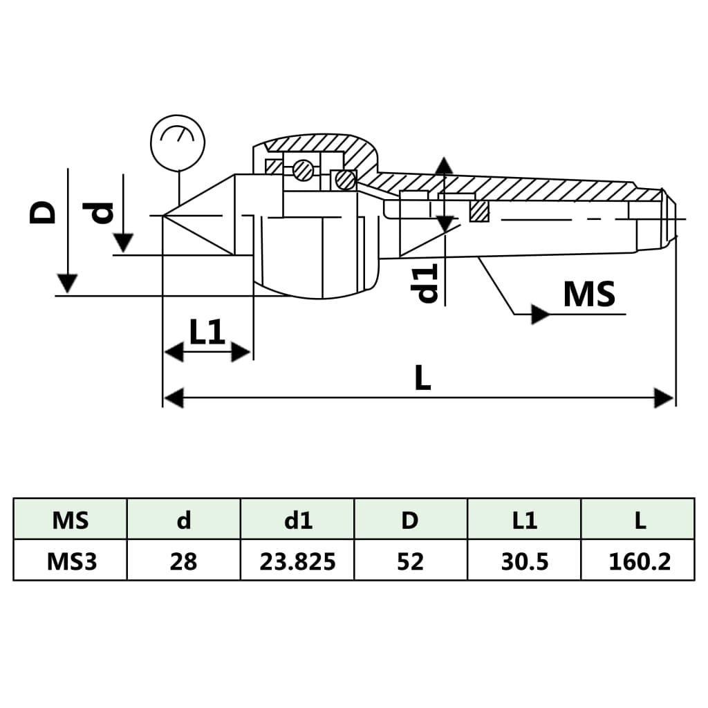 Roterende direkte senter DM313 MT3/MK3