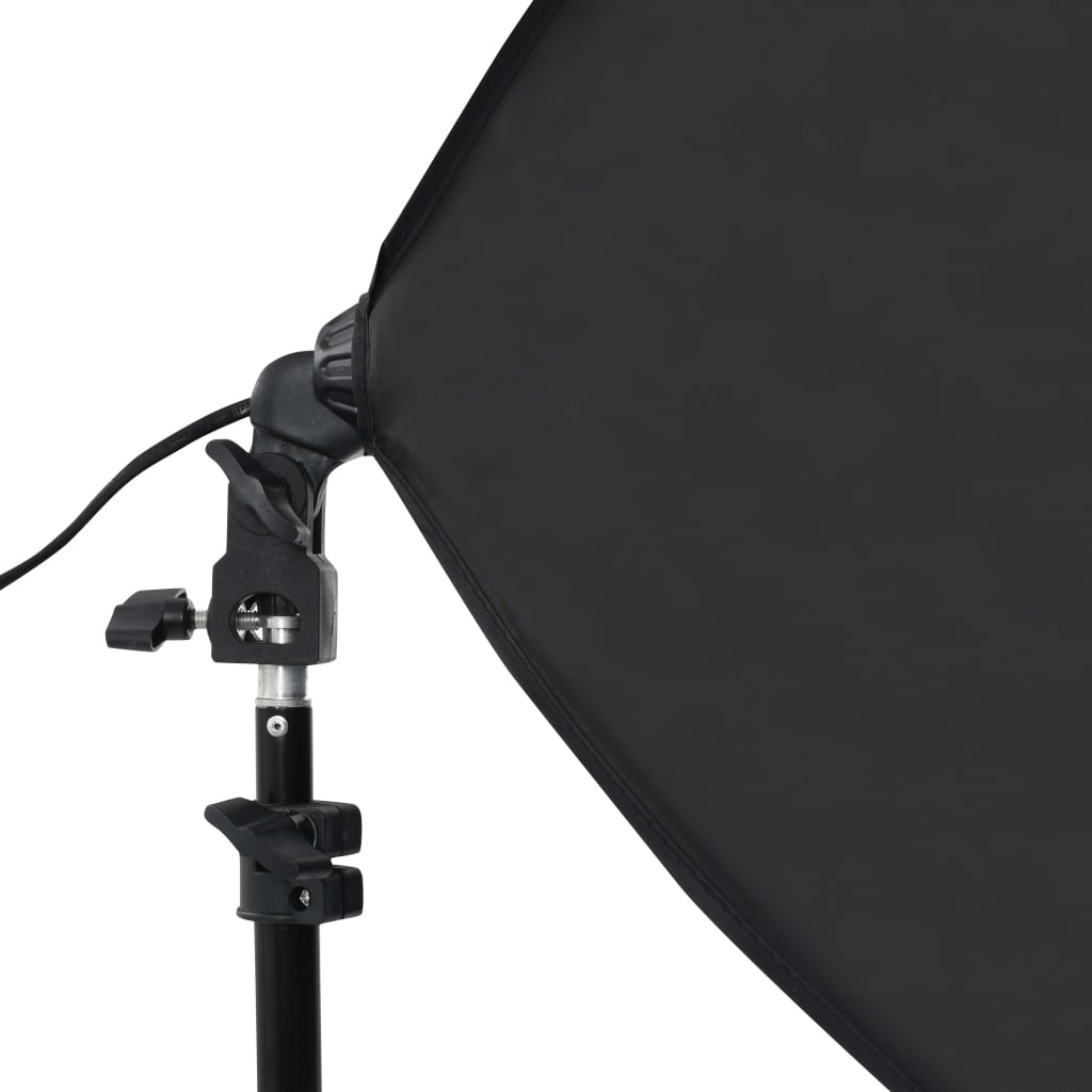 Fotostudiosett med softbokslys og bakgrunn