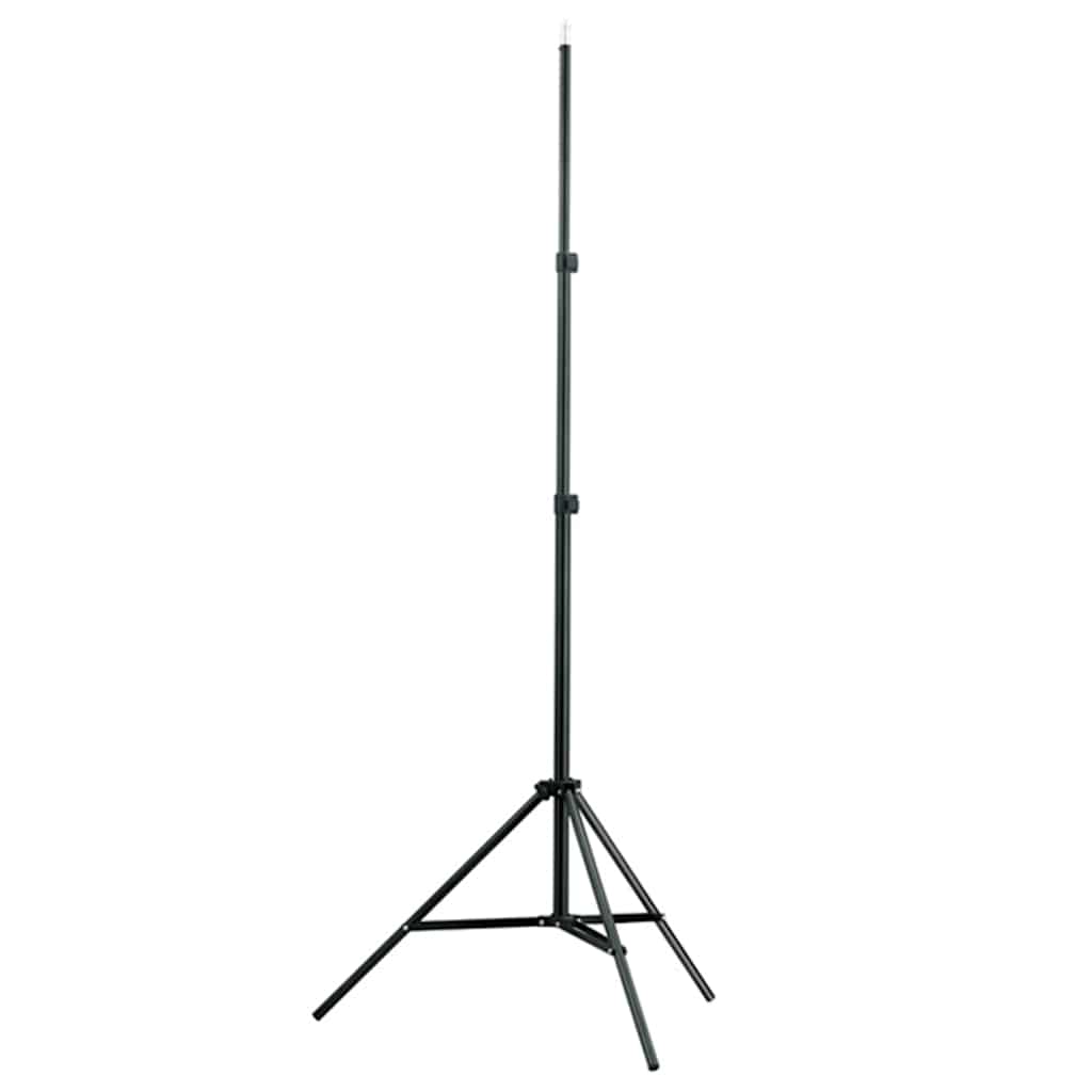 Fotostudiosett med bakgrunn, lamper og parasoller