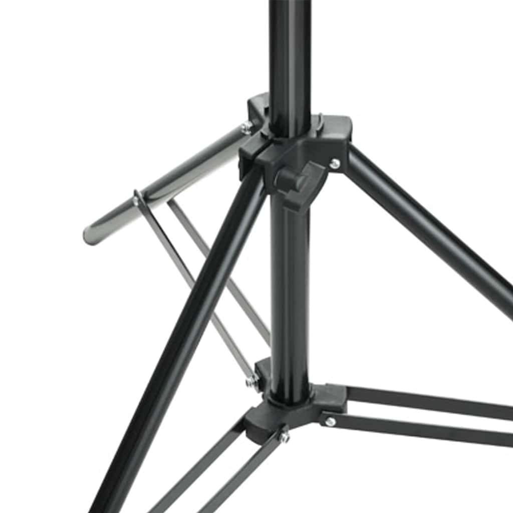 Fotostudiosett med bakgrunn, lamper og parasoller